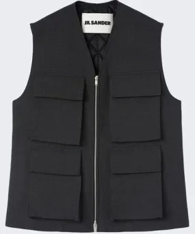 Jil Sander Wool Vest Black