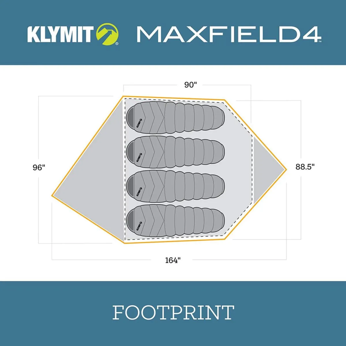 Klymit Maxfield 4 Person Tent - Orange/Grey