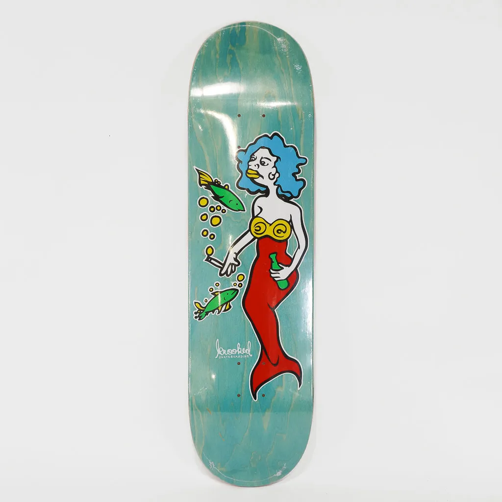 Krooked Skateboards - 8.5 Mermaid Skateboard Deck (Teal Stain)