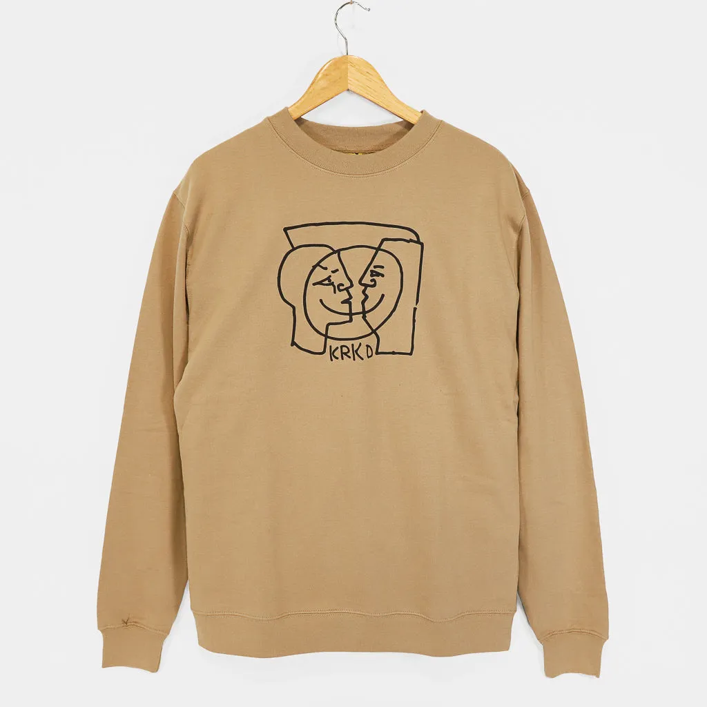 Krooked Skateboards - Moonsmile Pullover Crewneck Sweatshirt - Sand