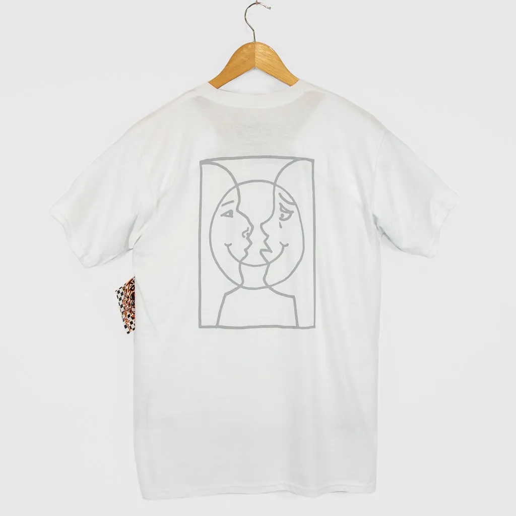 Krooked Skateboards - Moonsmile Raw T-Shirt - White / Grey