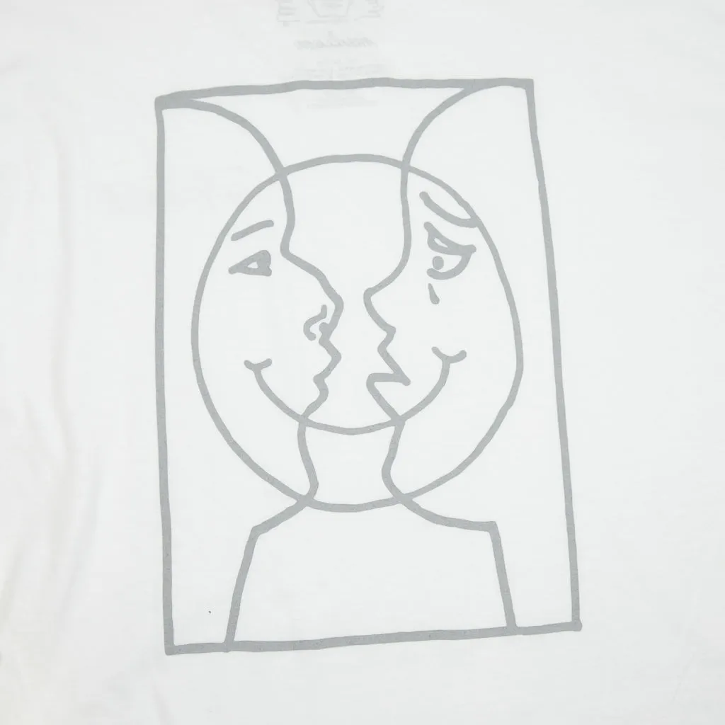 Krooked Skateboards - Moonsmile Raw T-Shirt - White / Grey