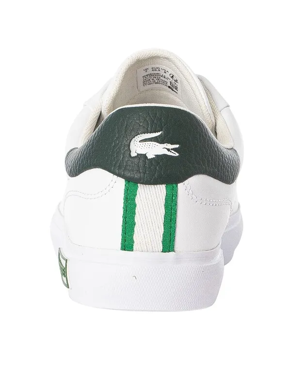 Lacoste Powercourt 2.0 124 3 SMA Leather Trainers - White/Green