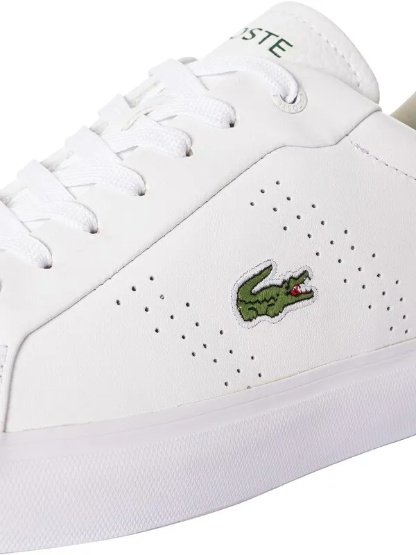 Lacoste Powercourt 2.0 124 3 SMA Leather Trainers - White/Green