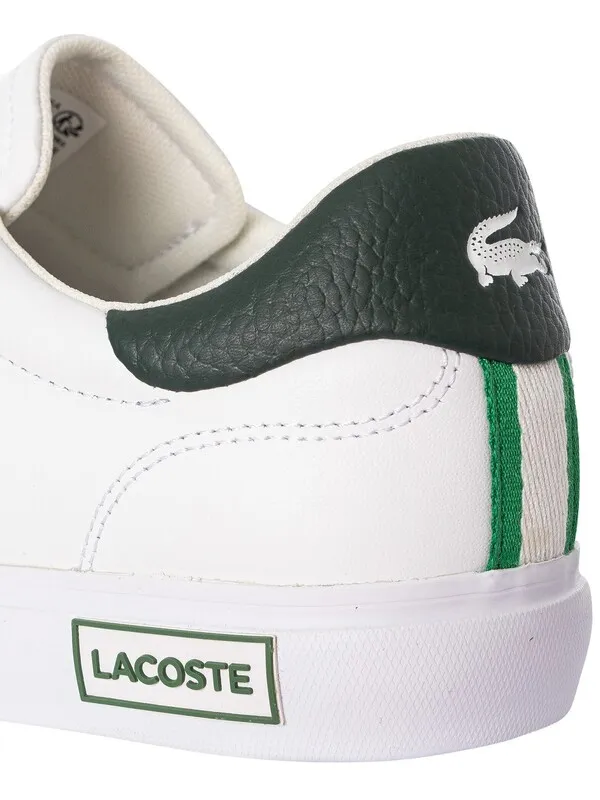 Lacoste Powercourt 2.0 124 3 SMA Leather Trainers - White/Green