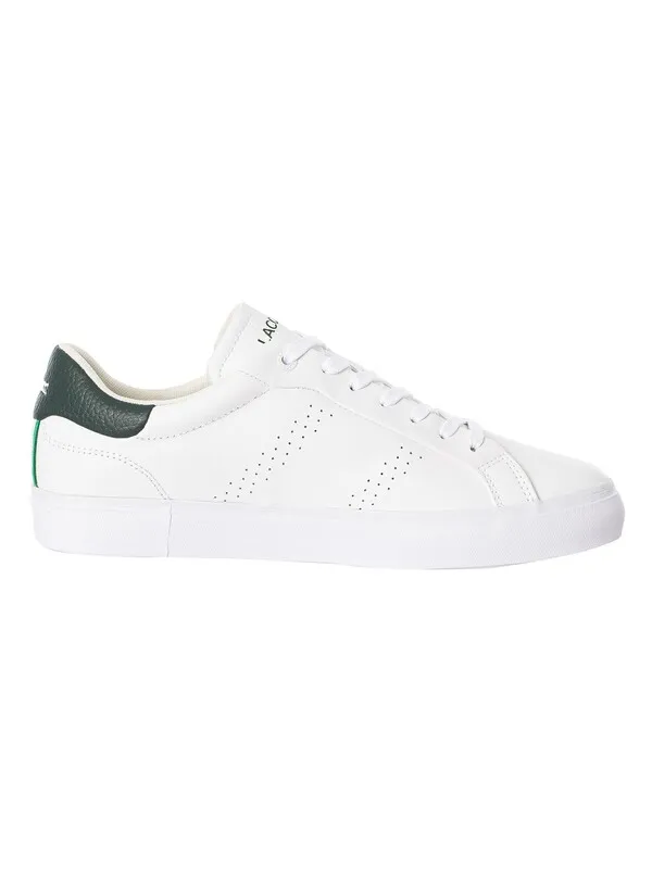 Lacoste Powercourt 2.0 124 3 SMA Leather Trainers - White/Green