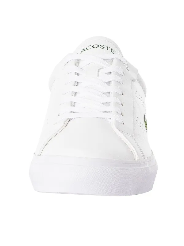 Lacoste Powercourt 2.0 124 3 SMA Leather Trainers - White/Green