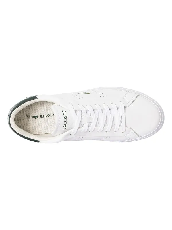 Lacoste Powercourt 2.0 124 3 SMA Leather Trainers - White/Green