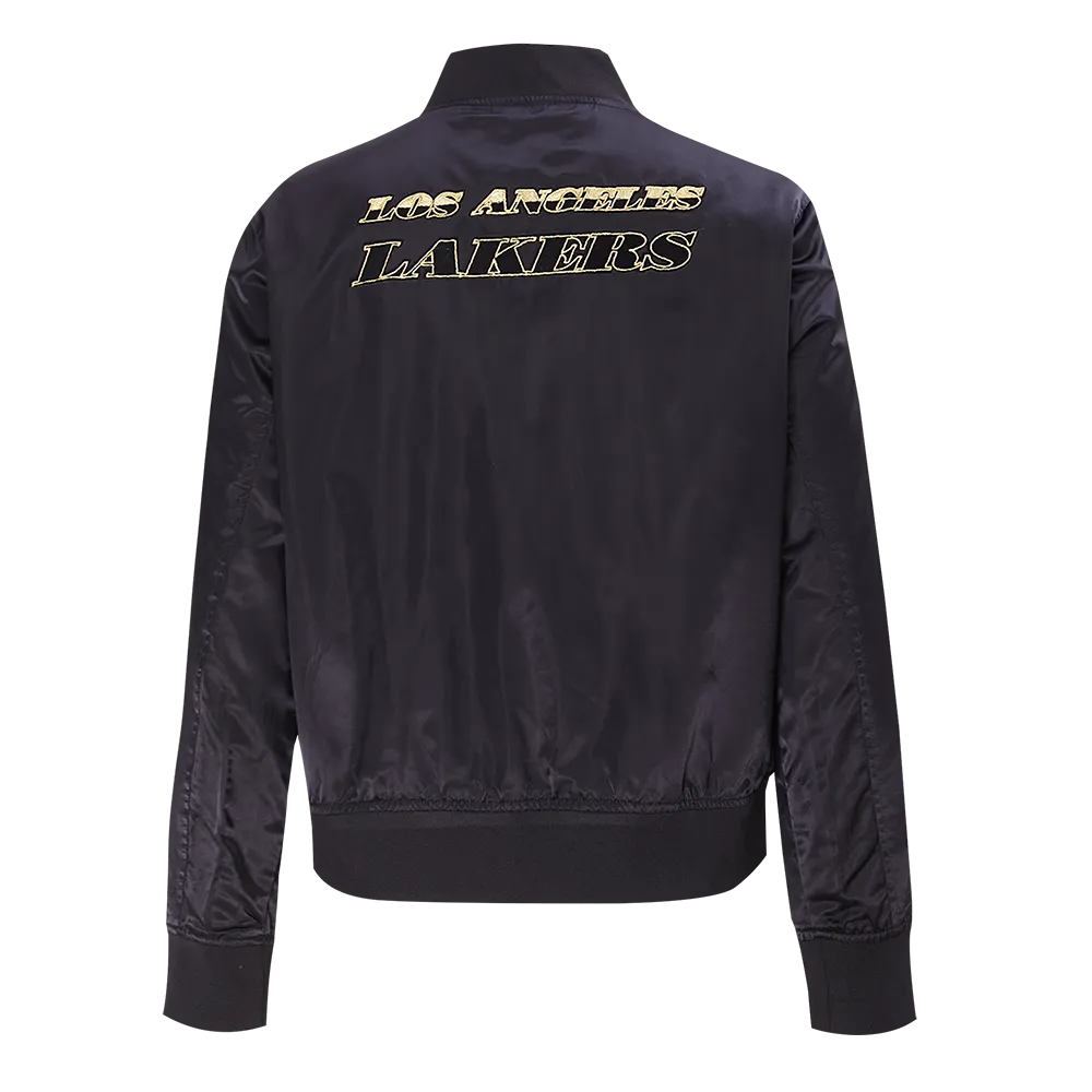 Lakers Womens Holiday Glam Satin Jacket