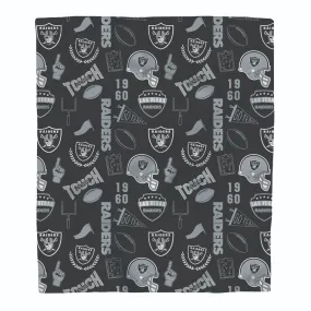 Las Vegas Raiders Collage Icon Polar Fleece Throw Blanket