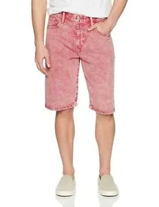 Levis Strauss & Co 569 LOOSE STRAIGHT JEANS SHORTS Men’s - RED WASHED