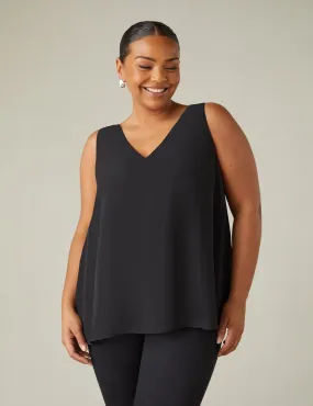 Live Unlimited London Women's V-Neck Vest Top - 16 - Black, Black