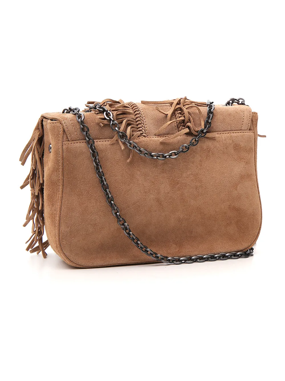 Longchamp Fringed Front Flap Crossbody Bag