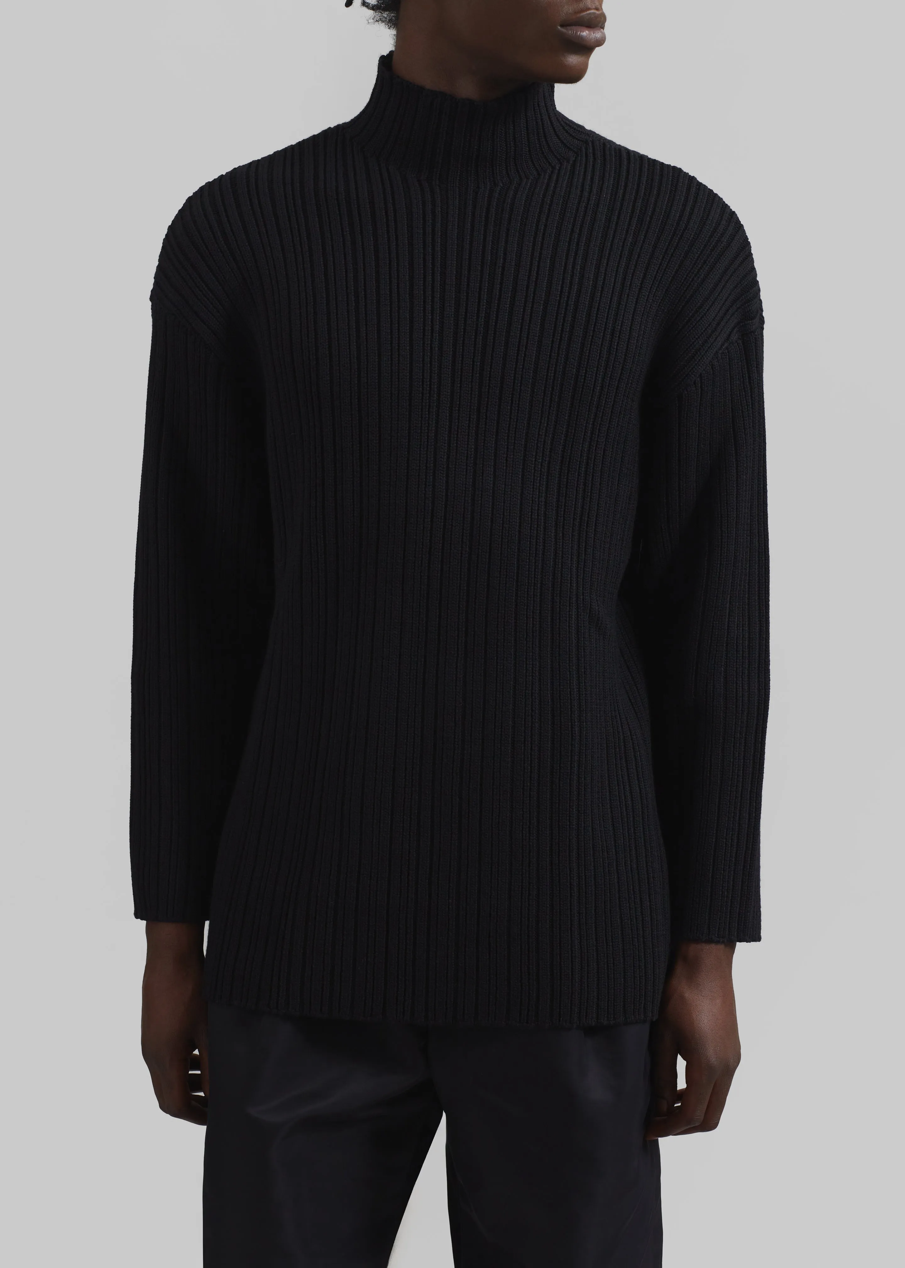 Louis Gabriel Nouchi Mockneck Rib Sweater - Black