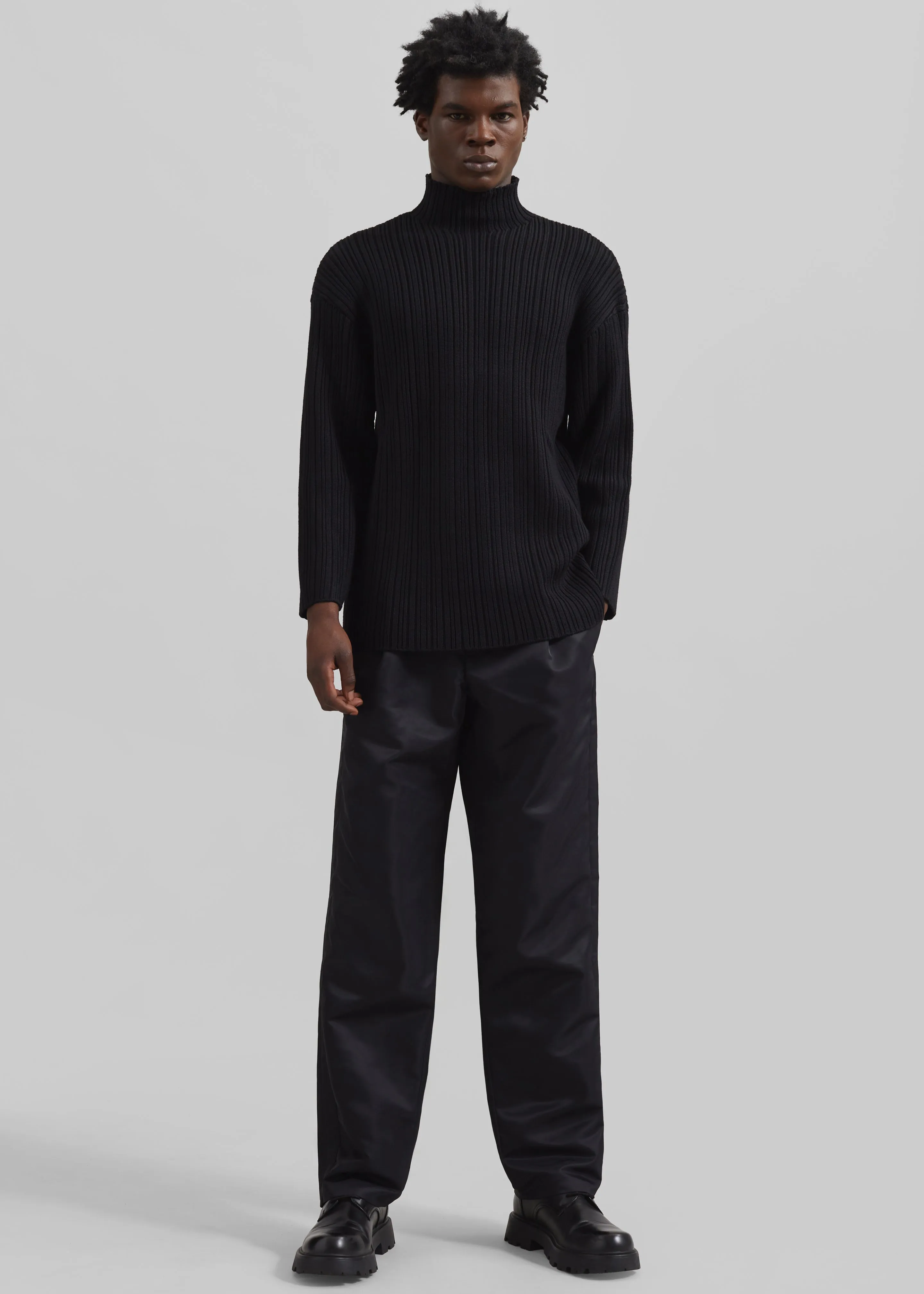 Louis Gabriel Nouchi Mockneck Rib Sweater - Black