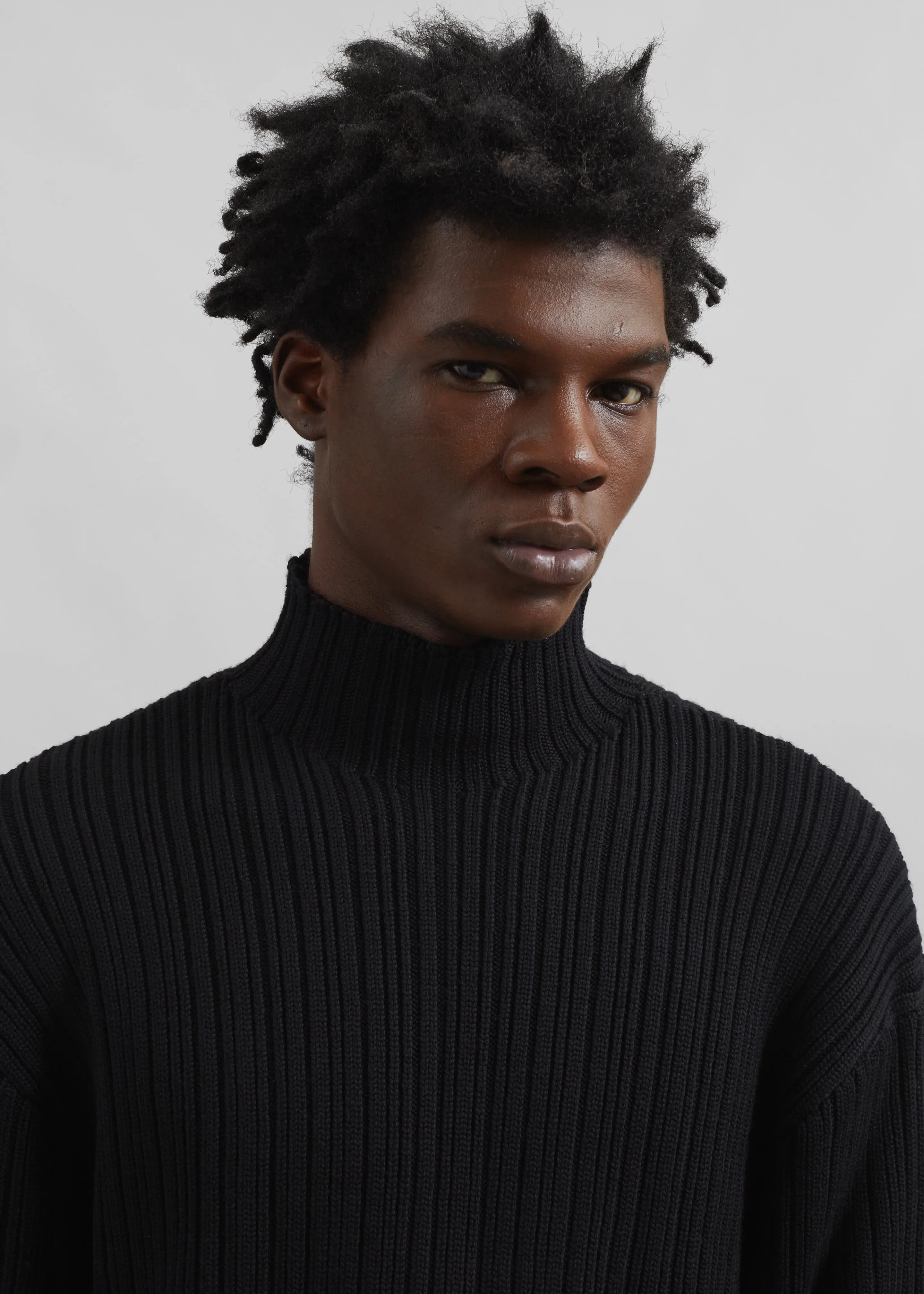 Louis Gabriel Nouchi Mockneck Rib Sweater - Black