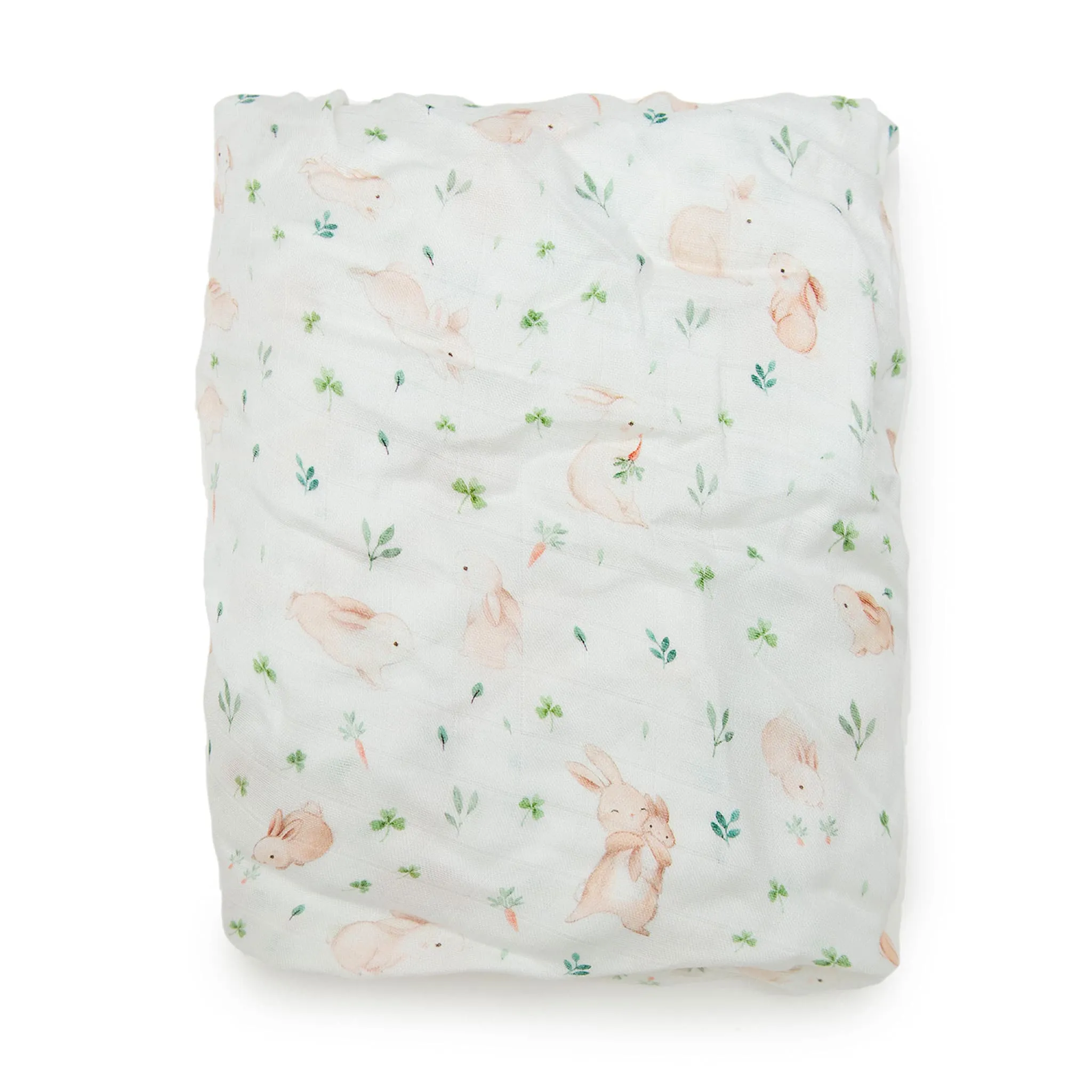 Loulou Lollipop Bamboo Muslin Swaddle Blanket - Bunny  - Clement