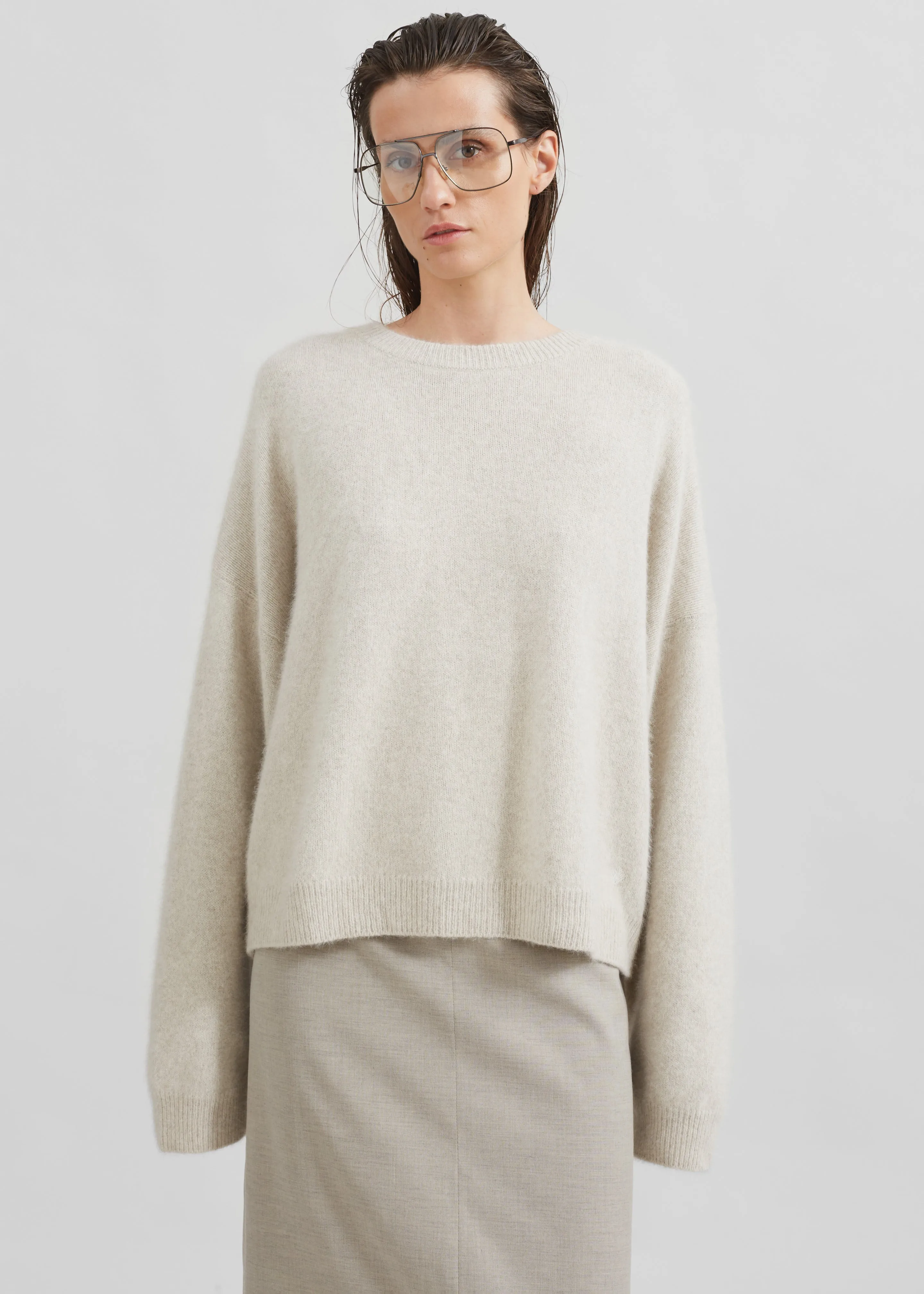 Loulou Studio Ropo Sweater - Stone Melange