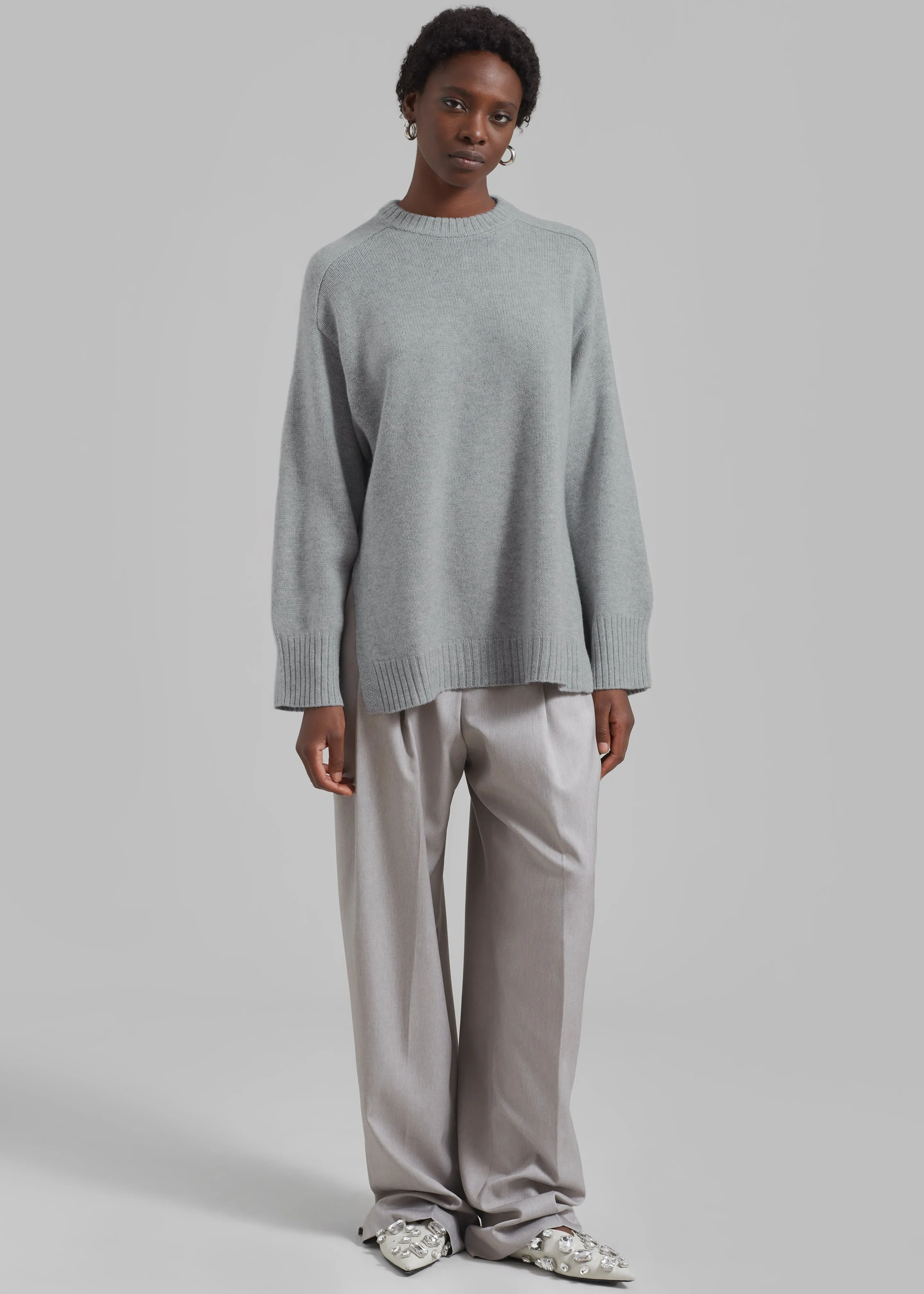 Loulou Studio Safi Sweater - Grey Melange