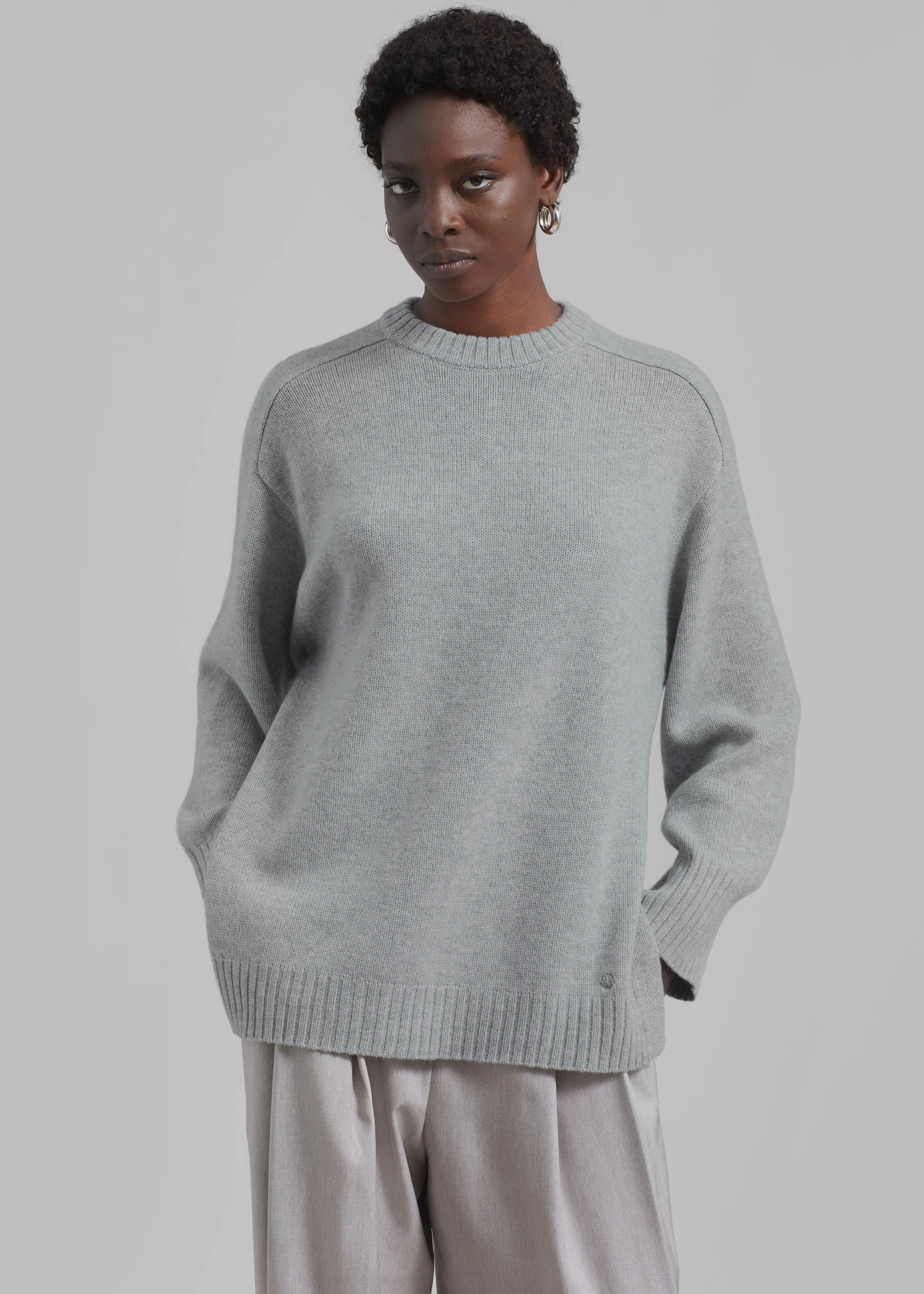 Loulou Studio Safi Sweater - Grey Melange