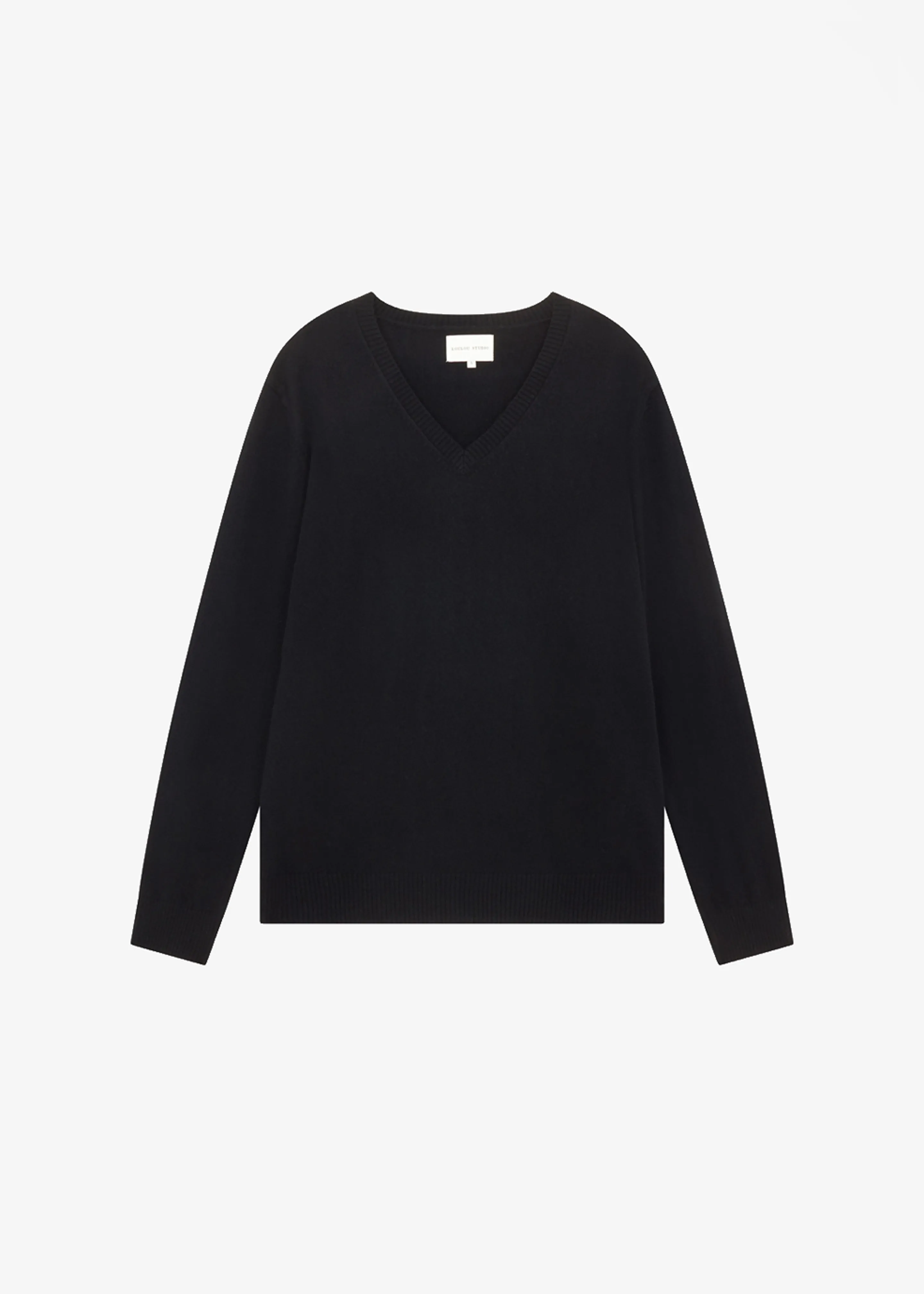 Loulou Studio Serafini V Neck Cashmere Sweater - Black