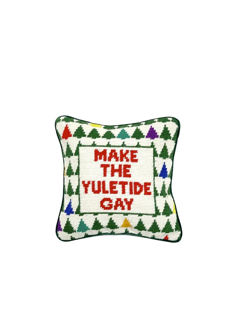 Make the Yuletide Gay Needlepoint Pillow