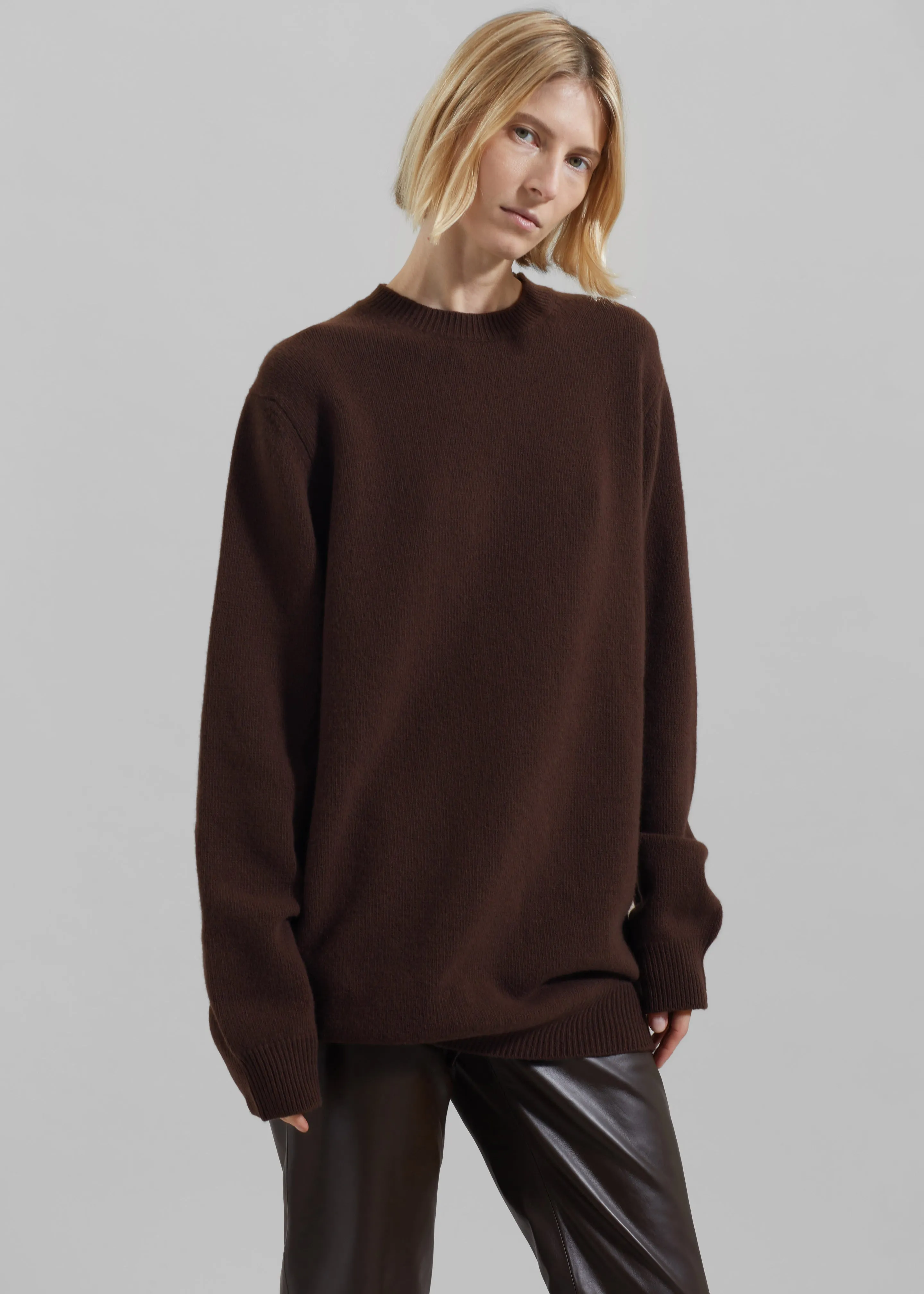 Maxime Knit Sweater Dress - Brown