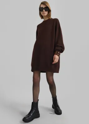 Maxime Knit Sweater Dress - Brown