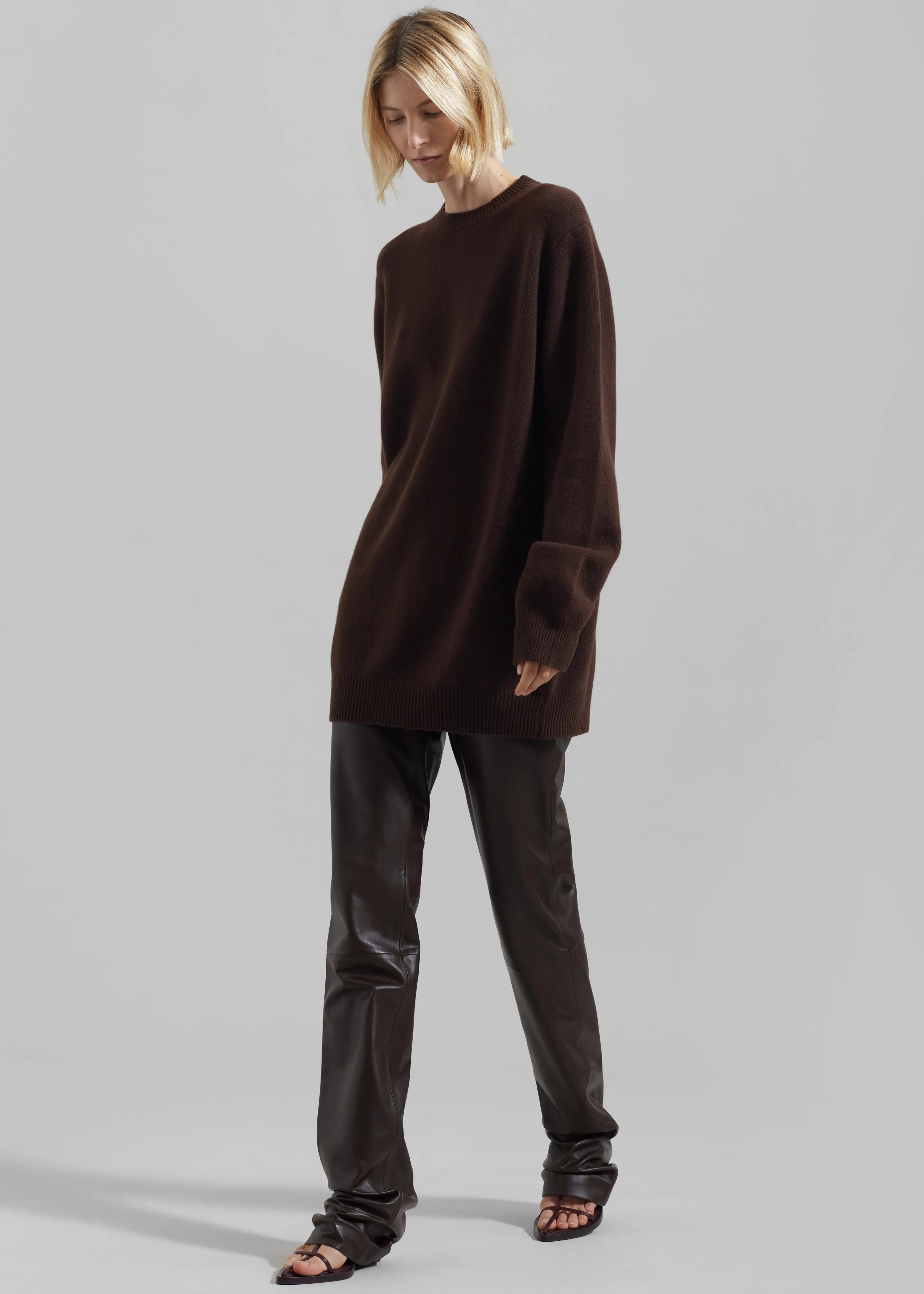 Maxime Knit Sweater Dress - Brown