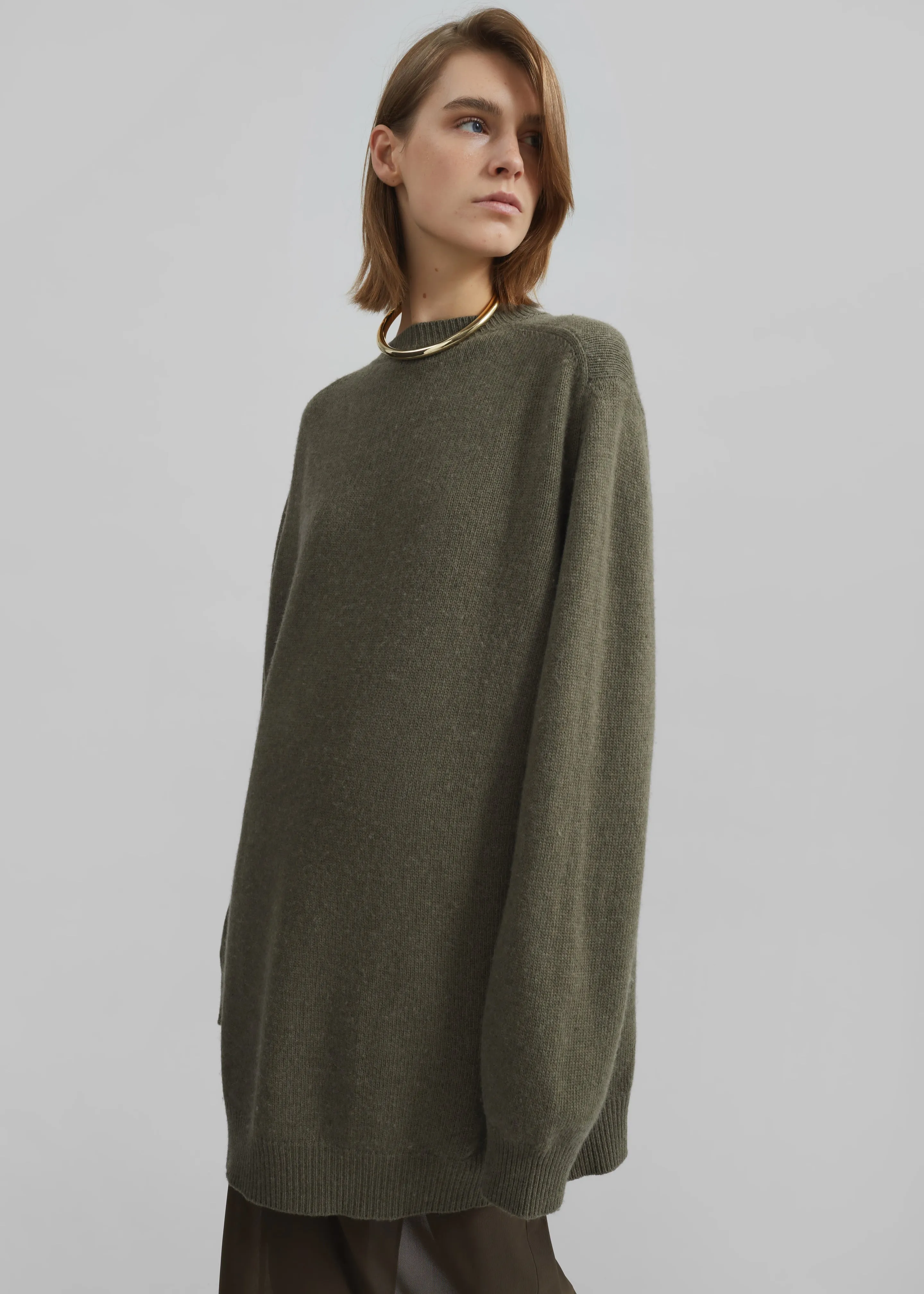 Maxine Knit Sweater Dress - Khaki