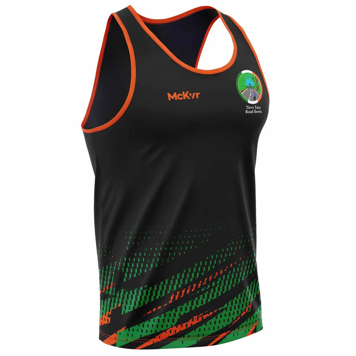 Mc Keever Tieve Tara Road Bowls Vest - Youth - Black/Green/Orange