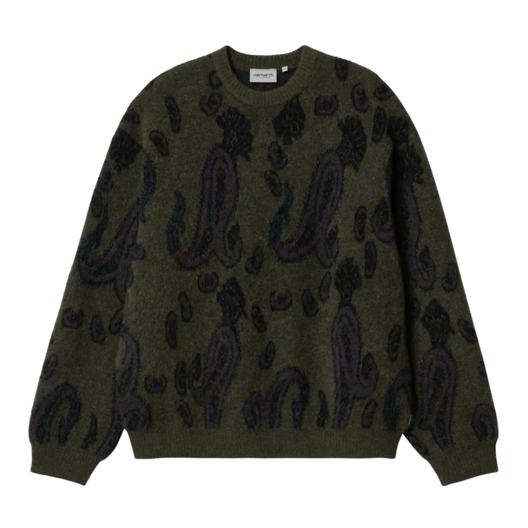 Men's Carhartt WIP Medford Sweater - Plant Paisley Jacquard