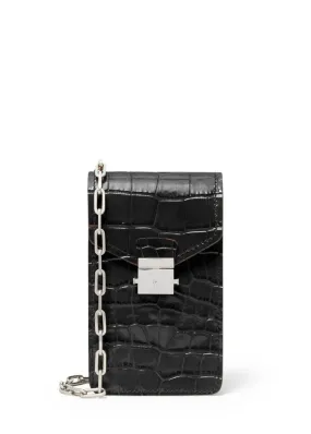 MICHAEL KORS Gramercy crocodile embossed leather phone crossbody bag -                         -                     -          