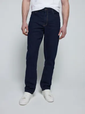 Mid Wash Straight Fit Jeans With Stretch | Men | George at ASDA