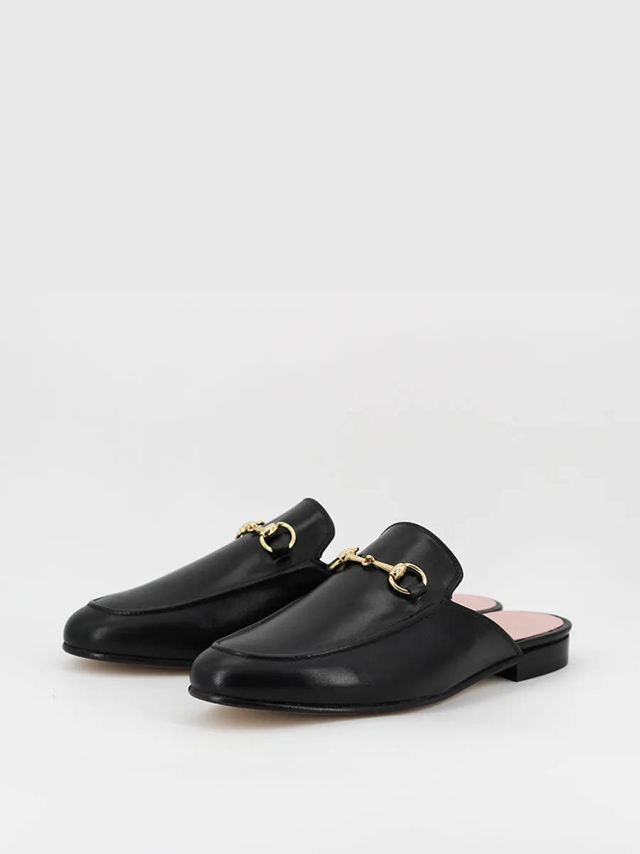 Mules Venecia piel coy color negro