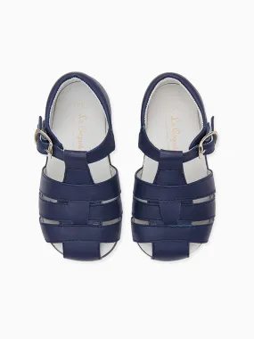 Navy Leather Toddler Toledo Sandals