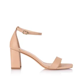 Neeka Block Heel Sandals - Nude