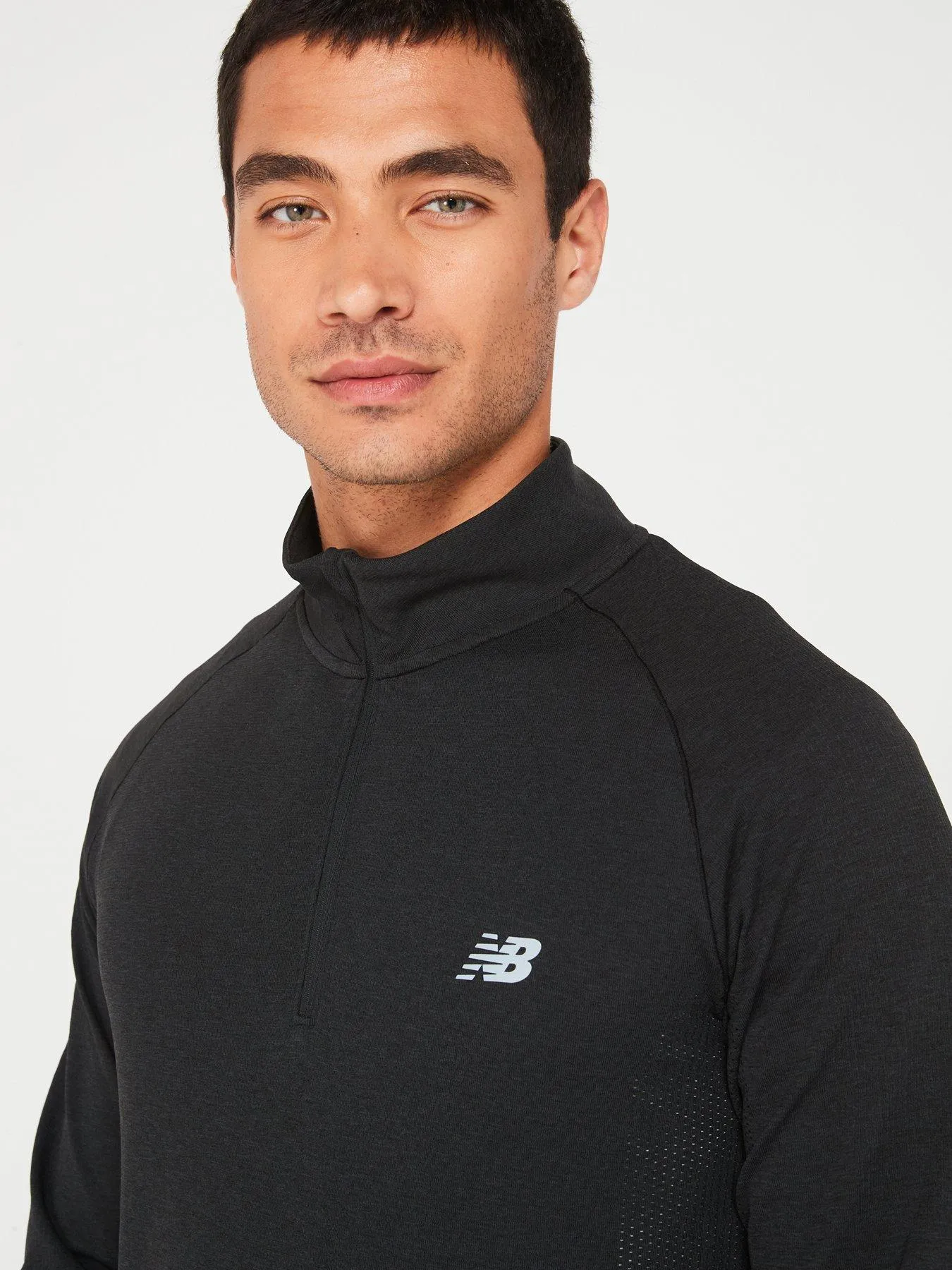 New Balance Mens Training Athletics Seamless 1/4 Zip - Black