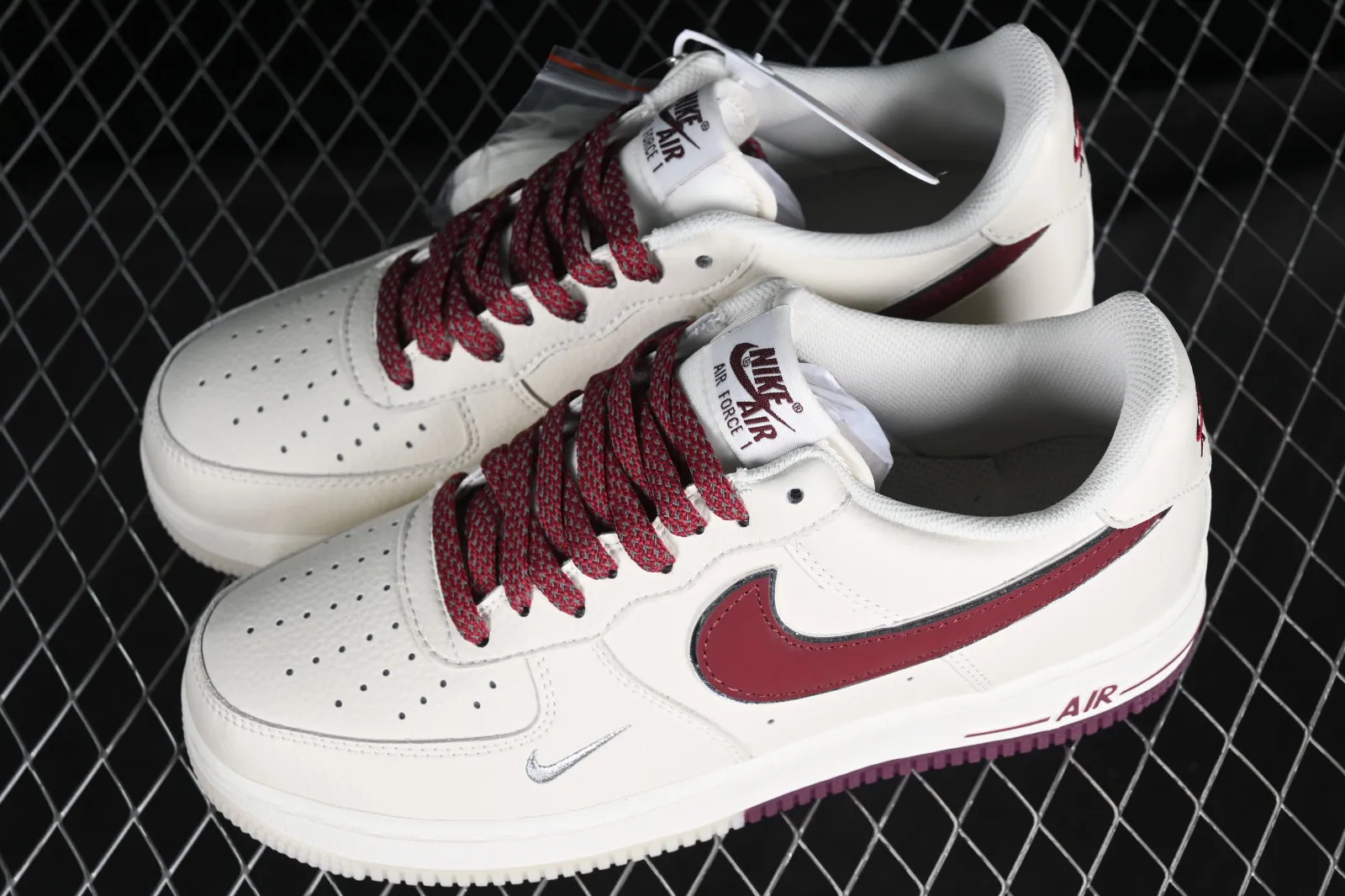 Nike Air Force 1 07 Low Dark Red Off White JJ0253-009