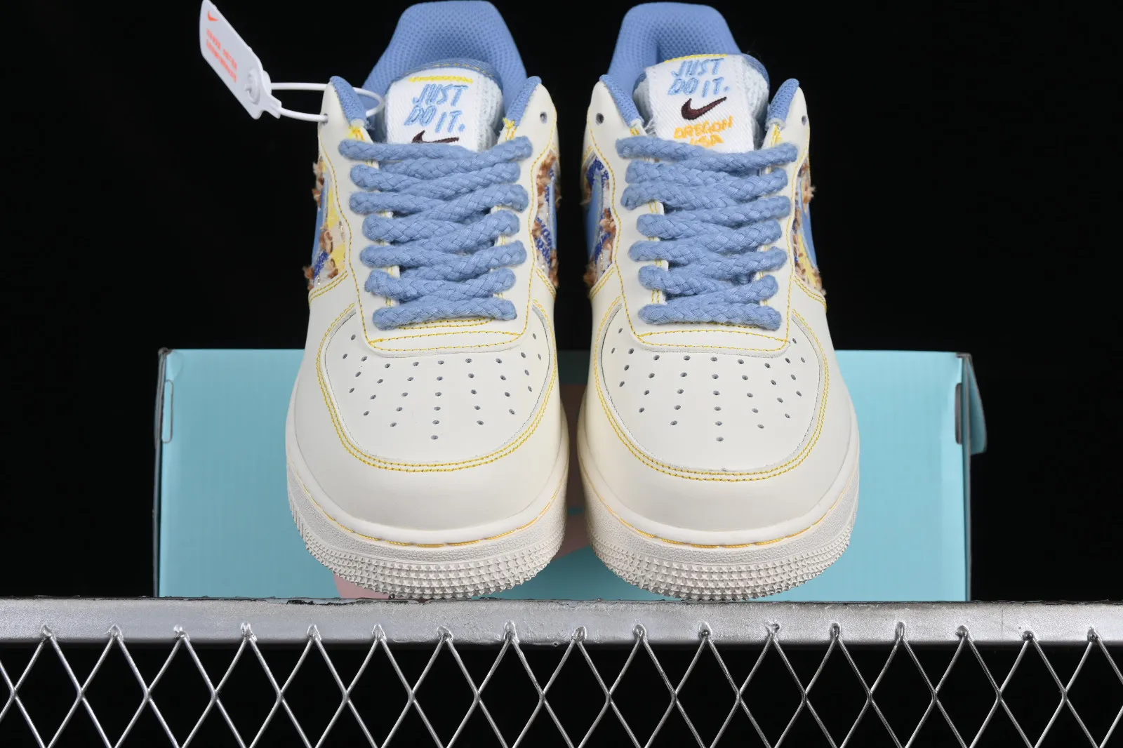 Nike Air Force 1 07 Low Just Do It White Yellow Blue FJ7740-018