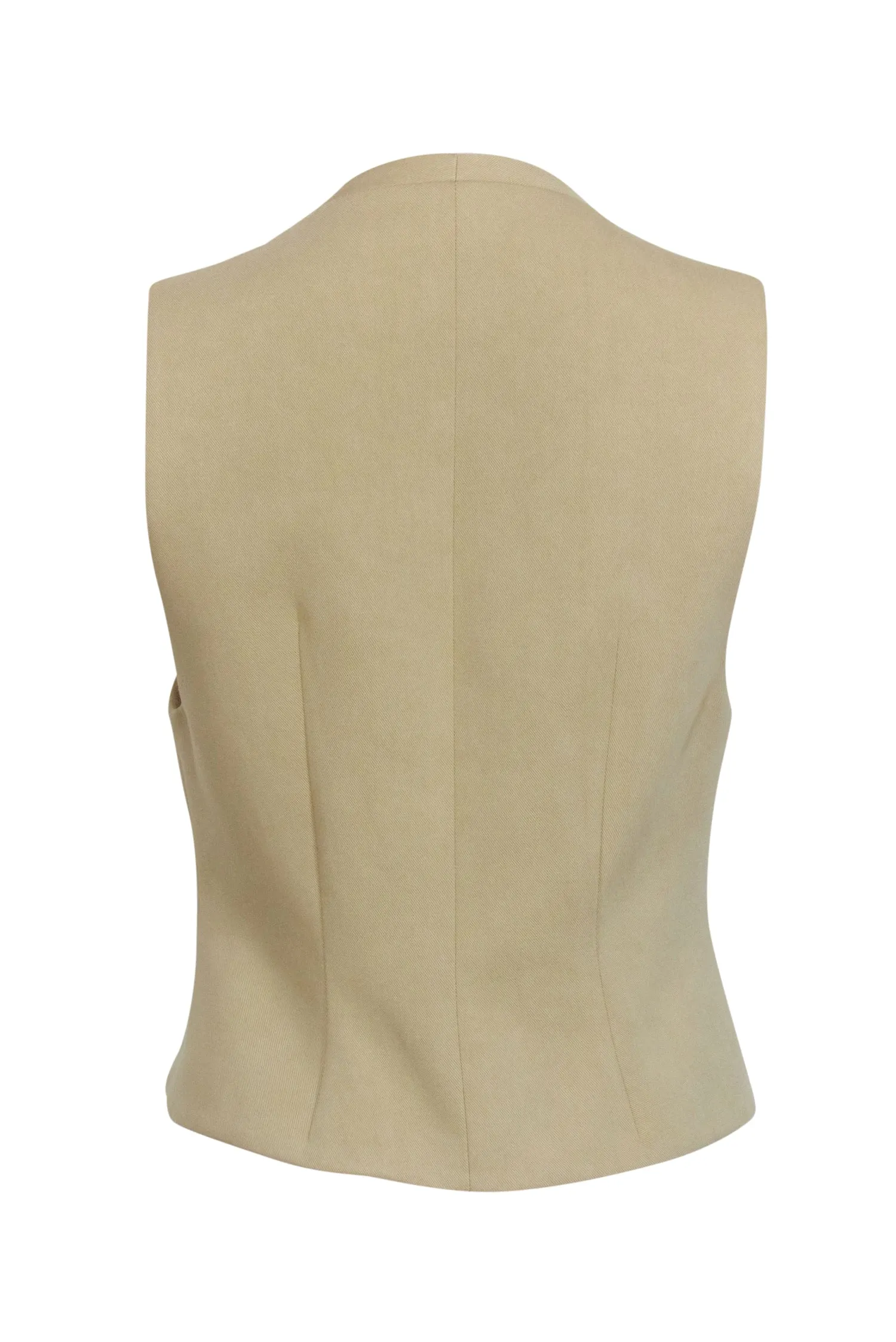 Nili Lotan - Beige Linen Blend Button Front Vest Sz 4