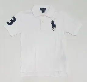 Nwt Kids Polo Ralph Lauren White/Navy Big Pony Polo (2T-7T)