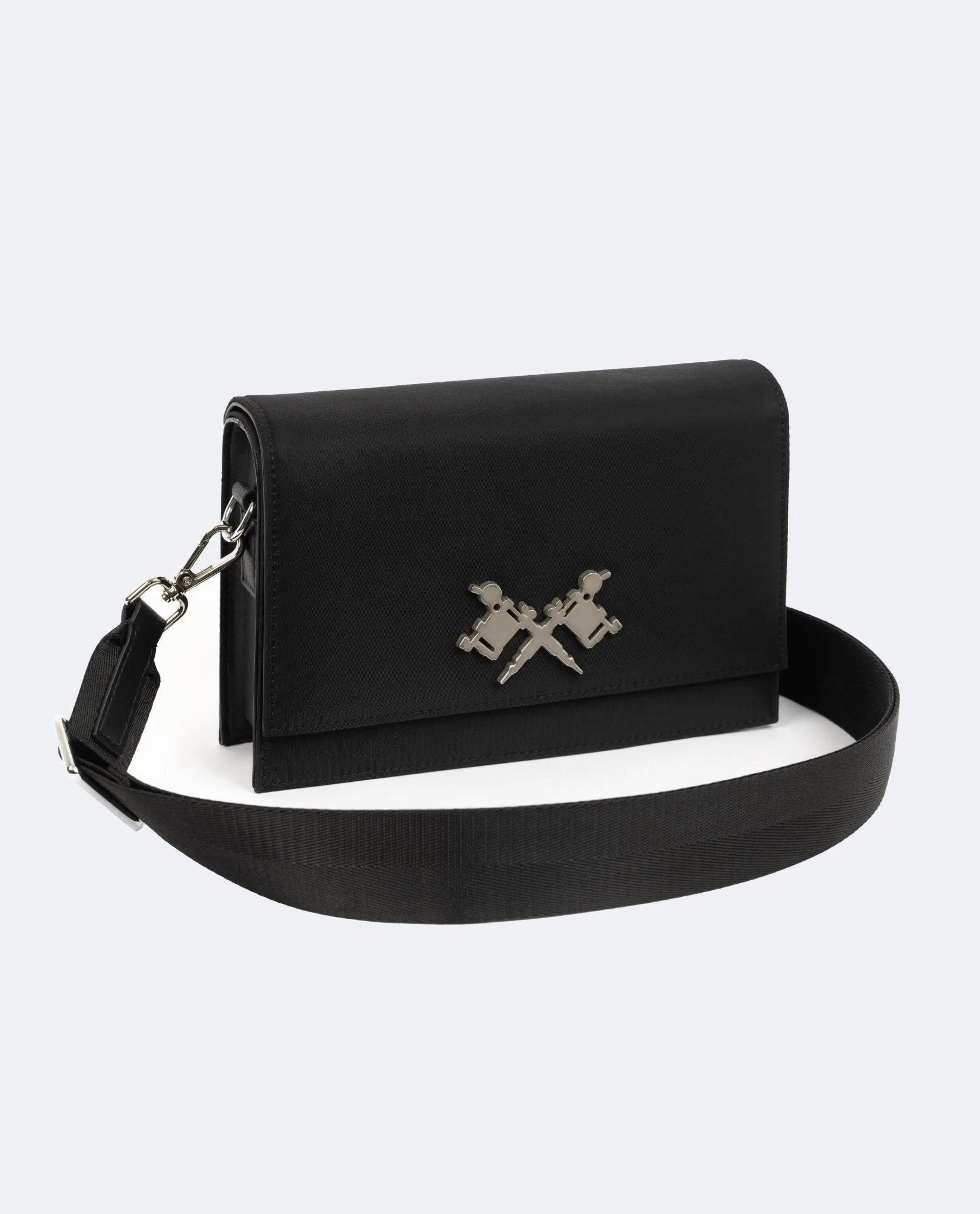 NYLON CROSSBODY BAG - BLACK