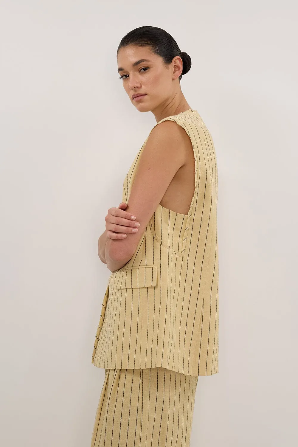 OLLIE DUNE STRIPE OVERSIZED VEST