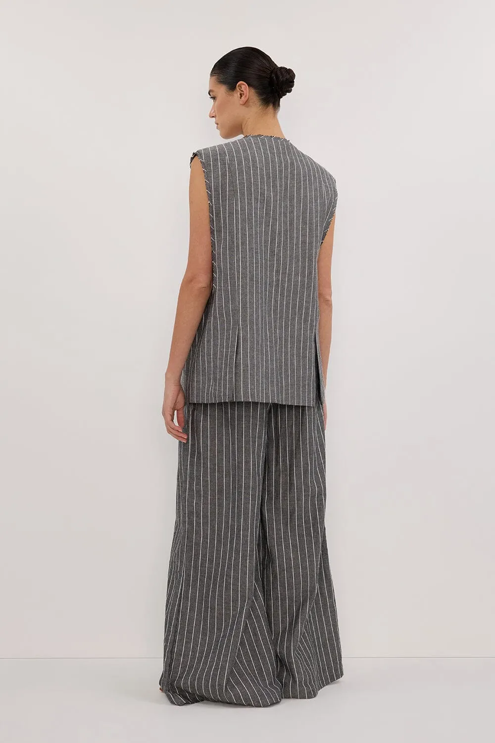 OLLIE SLATE STRIPE OVERSIZED VEST