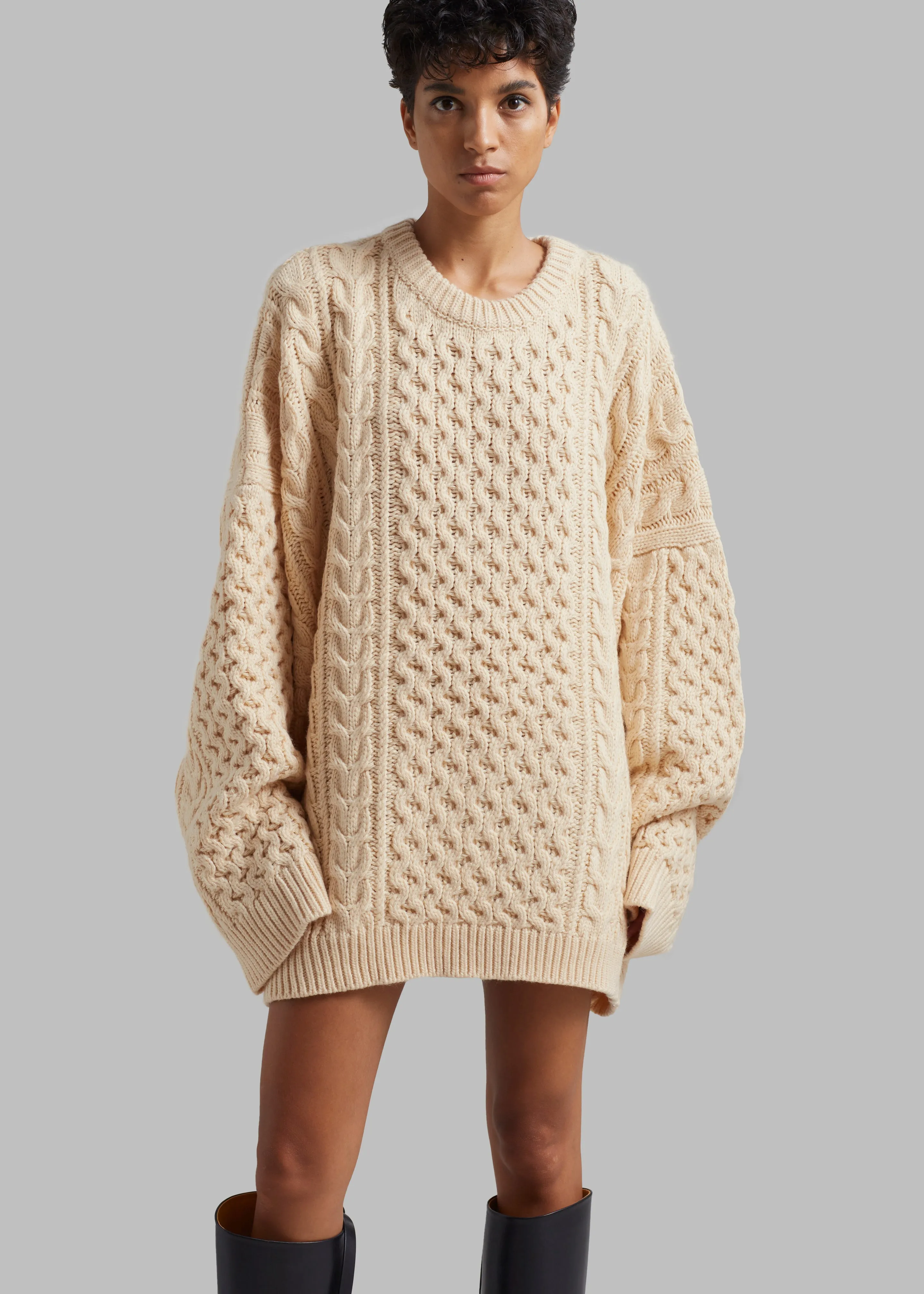 Pailey Braided Sweater - Cream