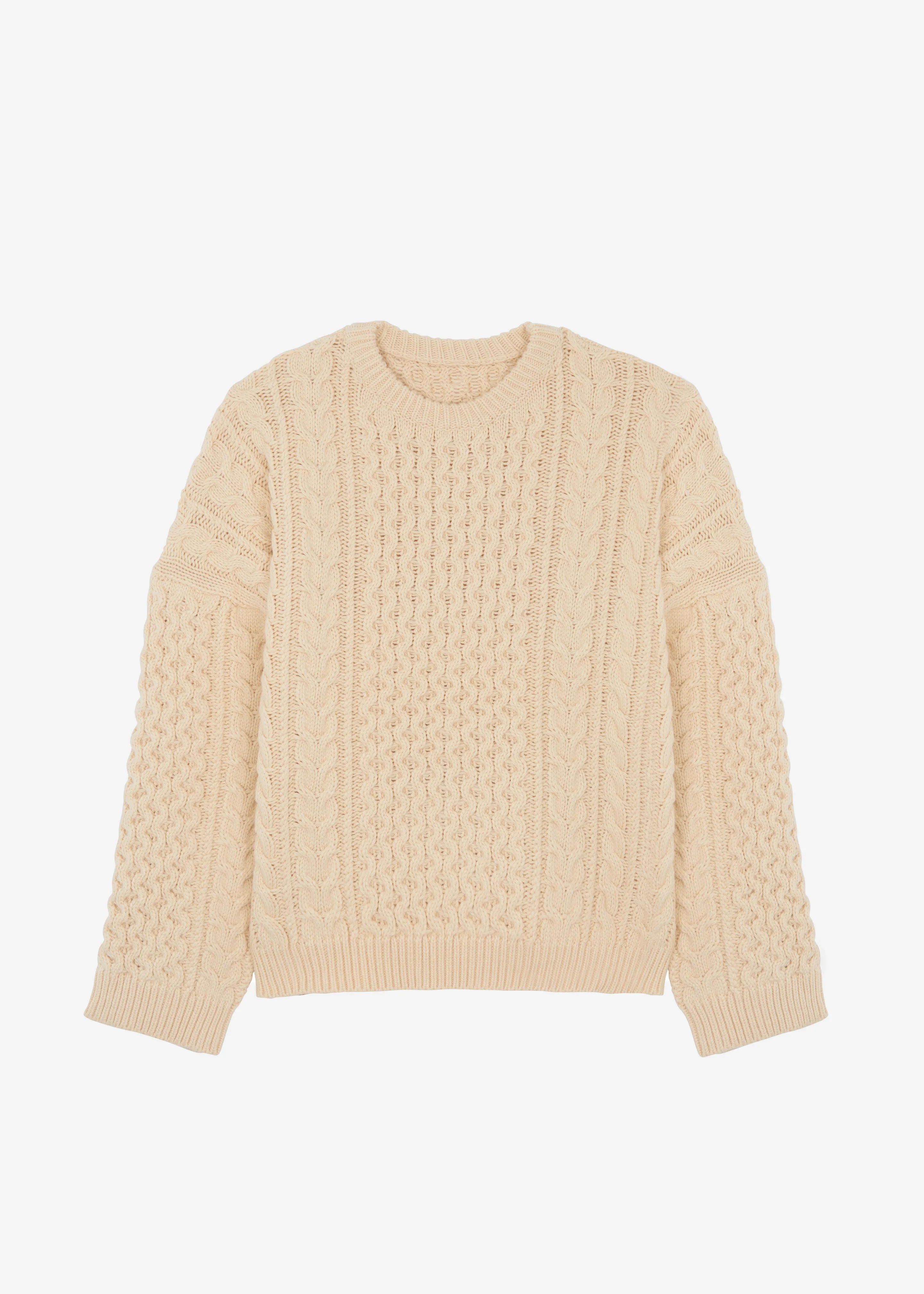 Pailey Braided Sweater - Cream