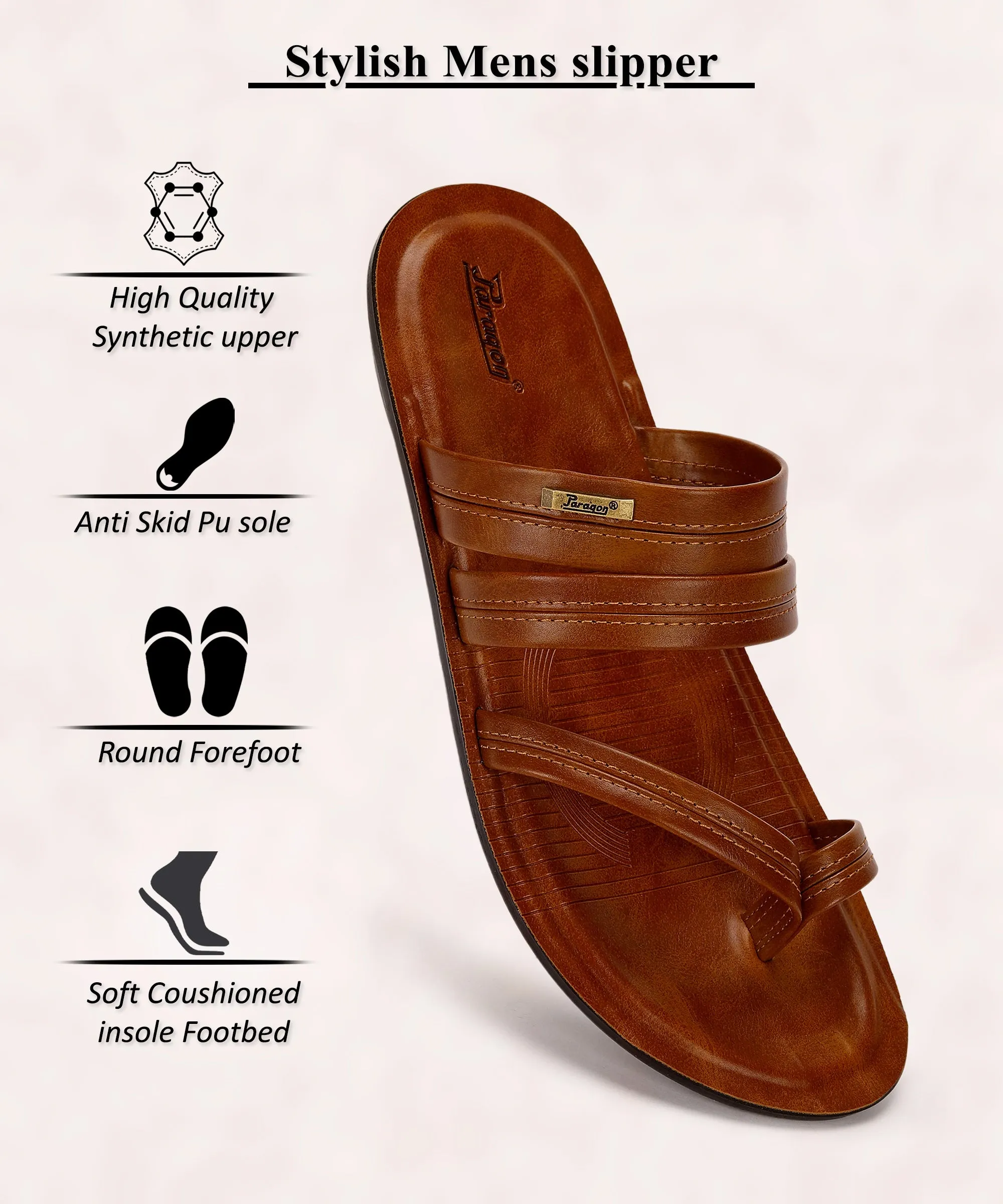 Paragon PUK2224G Men Stylish Sandals | Comfortable Sandals for Daily Outdoor Use | Casual Formal Sandals with Cushioned Soles