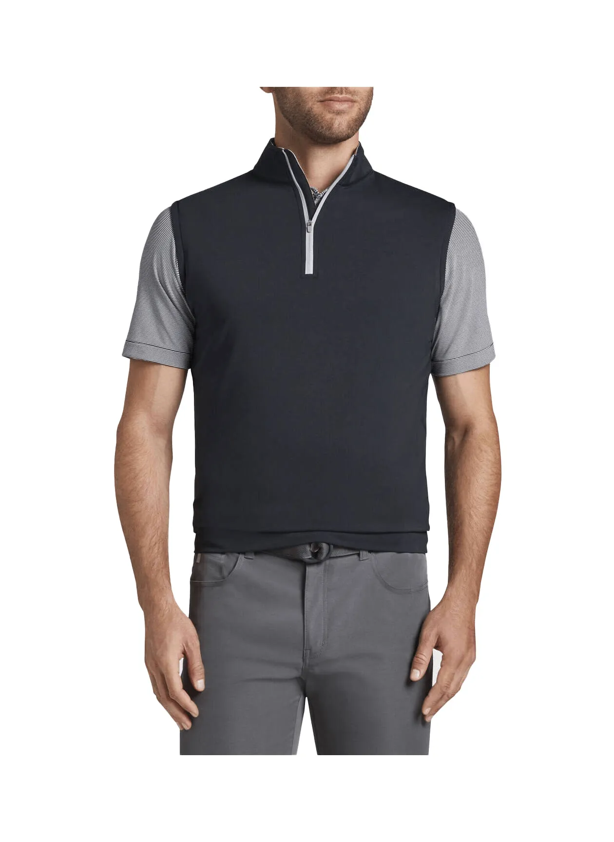 Peter Millar - Men's Galway Performance Quarter-Zip Vest - Black