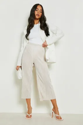 Petite Plisse Wide Leg Culotte Pants